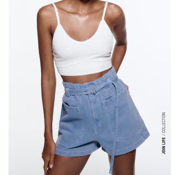 PAPERBAG DENIM SHORTS - Picture 2 of 12